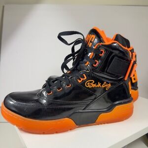 Ewing Athletics 33 Hi Mens 10 Black Orange Patent Leather High Top 1EW90160-032